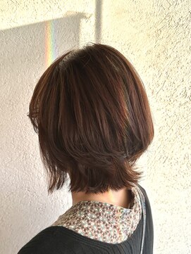 ヘアーリゾート ビッグアップ(hair resort Big up) くびれレイヤーボブと赤みを抑えたオリーブブラウン