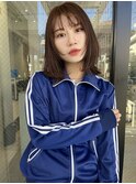 顔まわりレイヤーボブ ベージュボブ