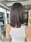 【阿形】オリーブベージュミディアムレイヤーハッシュカット