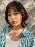 ベージュイヤリングカラー くびれボブ【肥田亜沙美】