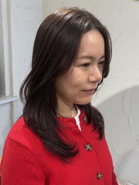 ユイバイラドンナ(Huit by LADONNA) 顔周りカット/カーテンバング/ハッシュボブ/ローズブラウン