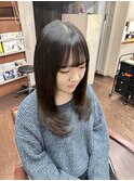 韓国風ヘアフェアリーレイヤーロングヘアグレージュくびれヘア