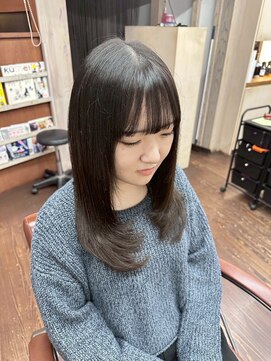 ナンバーエイト(number eight) 韓国風ヘアフェアリーレイヤーロングヘアグレージュくびれヘア