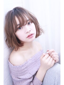 ネオリーブクレア 綱島店(Neolive Krea) 髪質改善/ミディアムヘア/大人可愛い/ゆるふわ/斜めバング/綱島