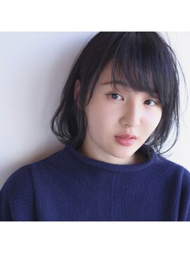 ツイギー 宮西店(TWiGGY) ブルーブラックでモード感を出したミディアム