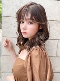 松宮錦糸町ヨシンモリココアベージュ前髪パーマミディアムウルフ