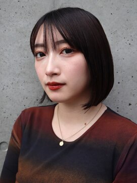 セシルヘアー 沖縄小録2号店(Cecil hair) シンプルショートボブ/ミニボブ/黒髪ボブ/シースルーバング
