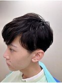 ツーブロックバーバーマッシュ ショート ビジネスマン 学生 黒髪