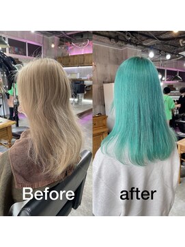 ミラク 町田(MIRAC) 【MIRAC町田店河原崎】ブリーチ3回以上でミントグリーンカラー