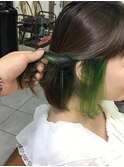 グリーンのインナーカラー[池袋/髪質改善]