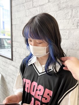 ラグ(RAG) 青系カラー/フェイスフレーミング