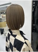 韓国顔まわりレイヤーカットグレージュオリーブベージュブラウン