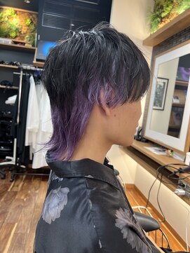 ルーム(Room) メンズウルフ/インナーカラー紫/ダブルカラー