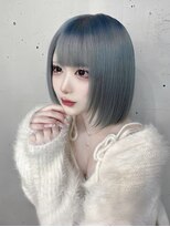 ドットハリス(.Hallis)&nbsp;ホワイトシルバー/ハイトーンカラー/髪質改善/ボブカット