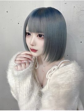 ドットハリス(.Hallis) ホワイトシルバー/ハイトーンカラー/髪質改善/ボブカット