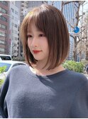ボブ/長めボブ/グレージュ