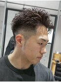 MEN‘S /ニュアンスパーマ×かき上げショート /短髪 /フェード