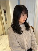 <ゲスト>暗髪グレージュカラー x セミロングレイヤー