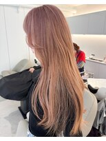 ノラ ウメダ(NORA UMEDA) ピンクベージュミルクティーベージュケアブリーチデザインカラー