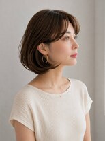 トリッカ 代官山(tricca) 脱白髪染めカラー/耳掛けショートボブ/透明感カラー
