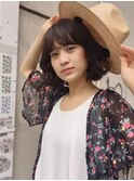 ボブ/ミディアム/前下がり/ダークグレージュ【大成志織】