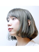 ヘア デザイン リスク(HAIR DESIGN RISK)&nbsp;【RISK高橋勇太】厚めバングマーメイドアッシュワンレン大人ボブ