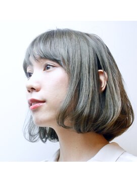 ヘア デザイン リスク(HAIR DESIGN RISK) 【RISK高橋勇太】厚めバングマーメイドアッシュワンレン大人ボブ