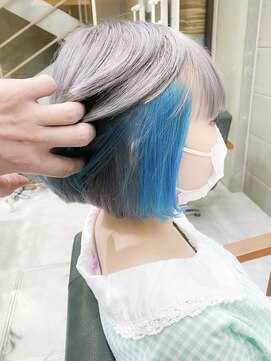 デイズ(days) 低ダメージブリーチデザインカラーブルーカラーバター　DAYS原宿