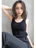大人かわいい前髪セシルカットココアブラウンフリンジウェーブ