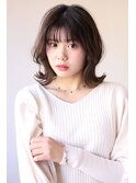 大人可愛い20代30代似合わせカットイメチェン流しバング
