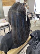 アジールヘア 所沢プロペ通り店(agir hair)&nbsp;インナーハイライトブルーロング所沢