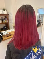 ヘアーコンセプト(HAIR CONCEPT)&nbsp;イメチェン艶感レッド/他店ブリーチ履歴あり
