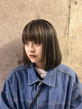 アジリ(agili) 10代20代30代ボブ/メッシュ/ミルクティー/個性的/デザインカラー