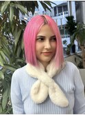 ビビットピンク ダブルカラー、ハイトーンカラー、ブリーチ