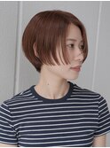 くせ毛多毛ショートボブ前下がりラインハンサムクールオレンジ