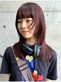 【徳岡】セミロング シャギーレイヤー ブリーチなし暖色カラー