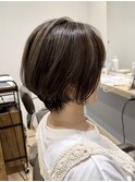 白髪ぼかしハイライト/脱白髪染め/イメチェン/こなれミディ