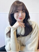 ☆ 黒髪うる艶髪くびれヘアレイヤーカット前髪デジタルパーマ