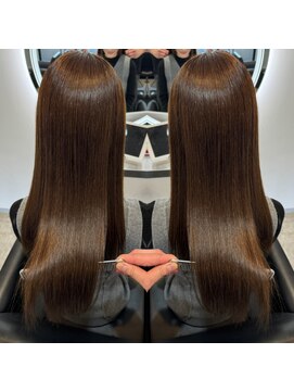 アンダーバーホワイト(_white) ハイライトブリーチ髪質改善トリートメントエクステ神戸三宮