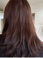 サロン ド ジュン アールグレイ高崎 レッド系カラーロングローレイヤースタイル