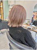 切りっぱなしボブタッセルボブレイヤーボブダブルカラーブリーチ