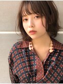 ボブ×ベージュカラー