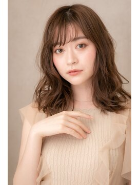 カバーヘアアンドスパ ブリス 浦和(COVER HAIR&SPA bliss) ピンクブラウンxフリンジウェーブの小顔グラマラスセミディY浦和