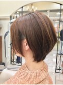 ベージュカラー×ショート