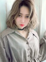 空気感×バイヤレージュ☆ふわふわハーフ顔シースルーボブ♪