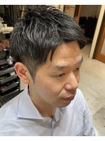 フリーク バーバーショップ 都島店(FREAK BARBER SHOP) 黒髪爽やか短髪ツーブロックアップバング