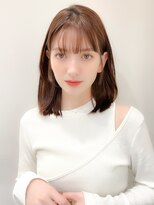 くびれヘアアプリコットオレンジ夏ヘアハイライトカラー