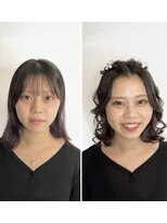 フェリーチェ(Felice)&nbsp;フルメイク ピンクメイク ヘアメイク デートメイク 参列ヘア