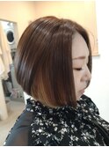 ボブ ショートボブ インナーカラー ダブルカラー