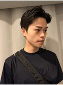 メンズ刈り上げなし七三分けショート